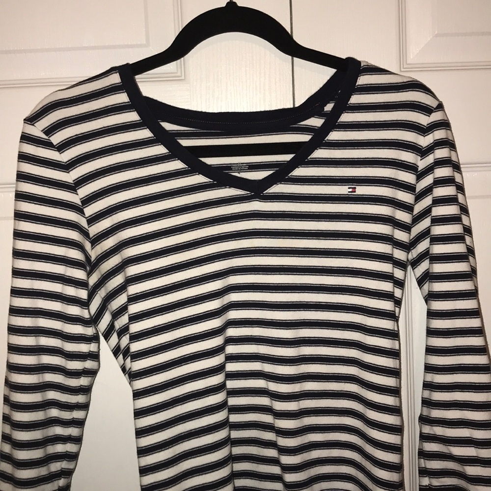 tommy hilfiger striped v neck
